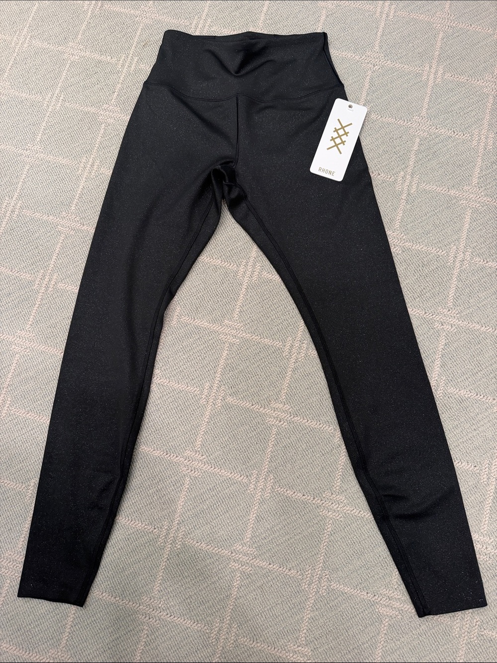 RHONE Black Shimmer High-Rise Leggings